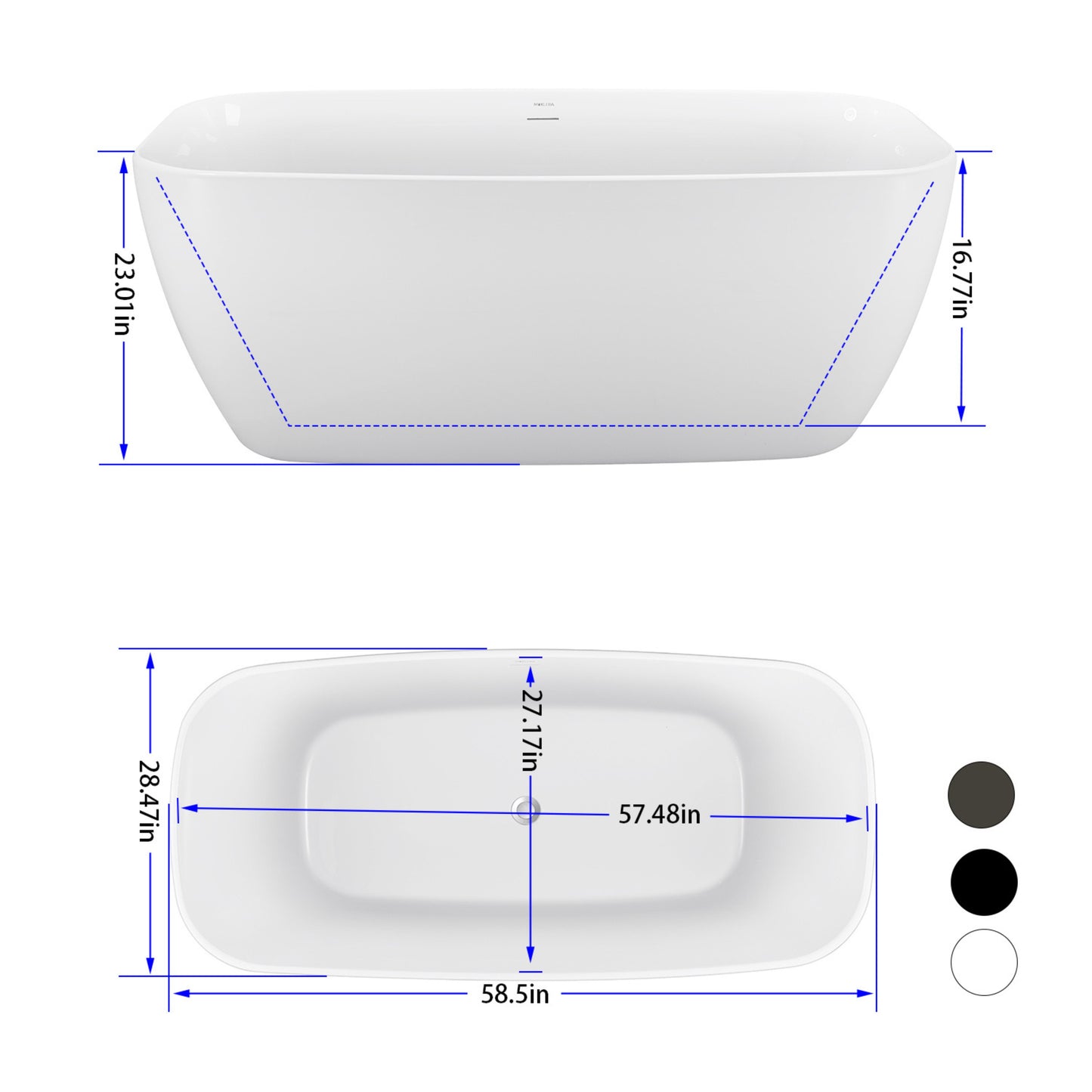 Dowler 59" Acrylic Freestanding Soaking Tubs