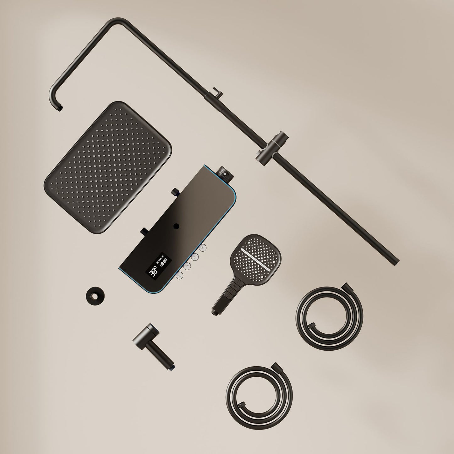 Dowler Modern Thermostatic Shower System with Handshower-SS2401