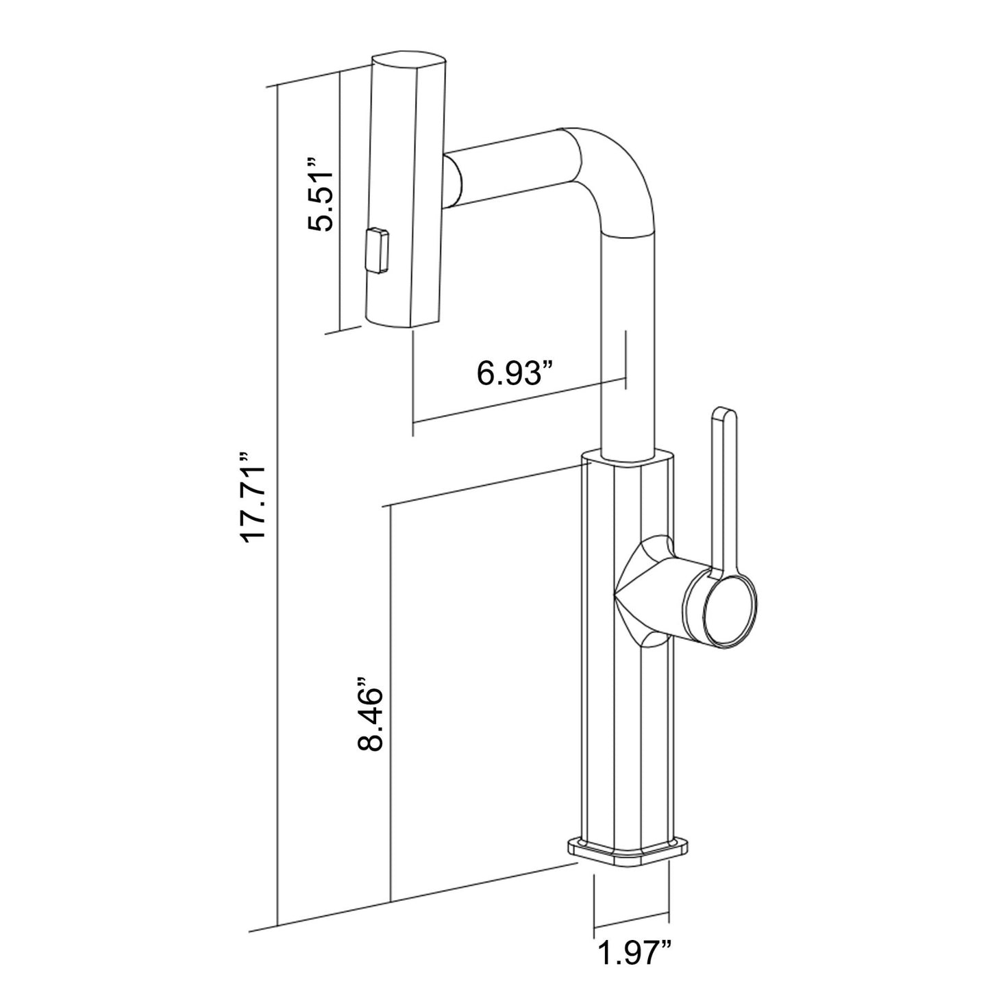 Dowler Single Handle Pull-Out Kitchen Faucet-KF2404