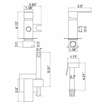 Dowler Handheld Bidet Faucet Sprayer for Toilet-TSF2401