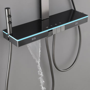 Dowler Thermostatic Shower System with 5 Water Modes and Temperature Display Screen-SS2204