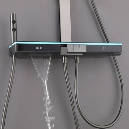 Dowler Thermostatic Shower System with 5 Water Modes and Temperature Display Screen-SS2204