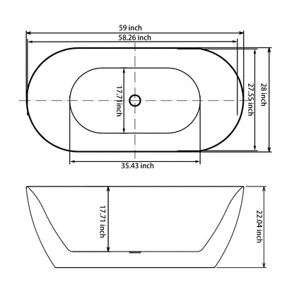 Dowler 59" Acrylic Oval Freestanding Tub