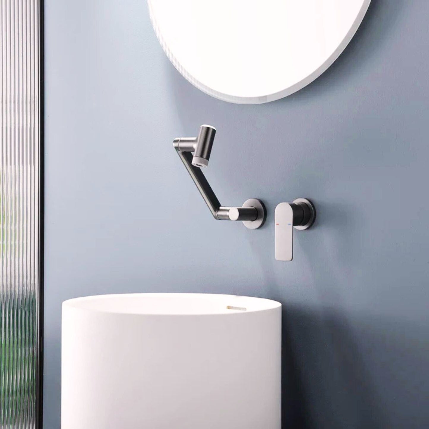 Dowler Single Handle Wall Mount Bathroom Faucet with Temperature Display BFWM2402