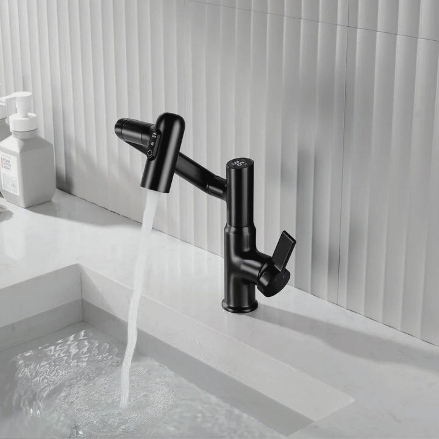 Dowler Single-Hole Waterfall Bathroom Faucet with Temperature Display-BF2403