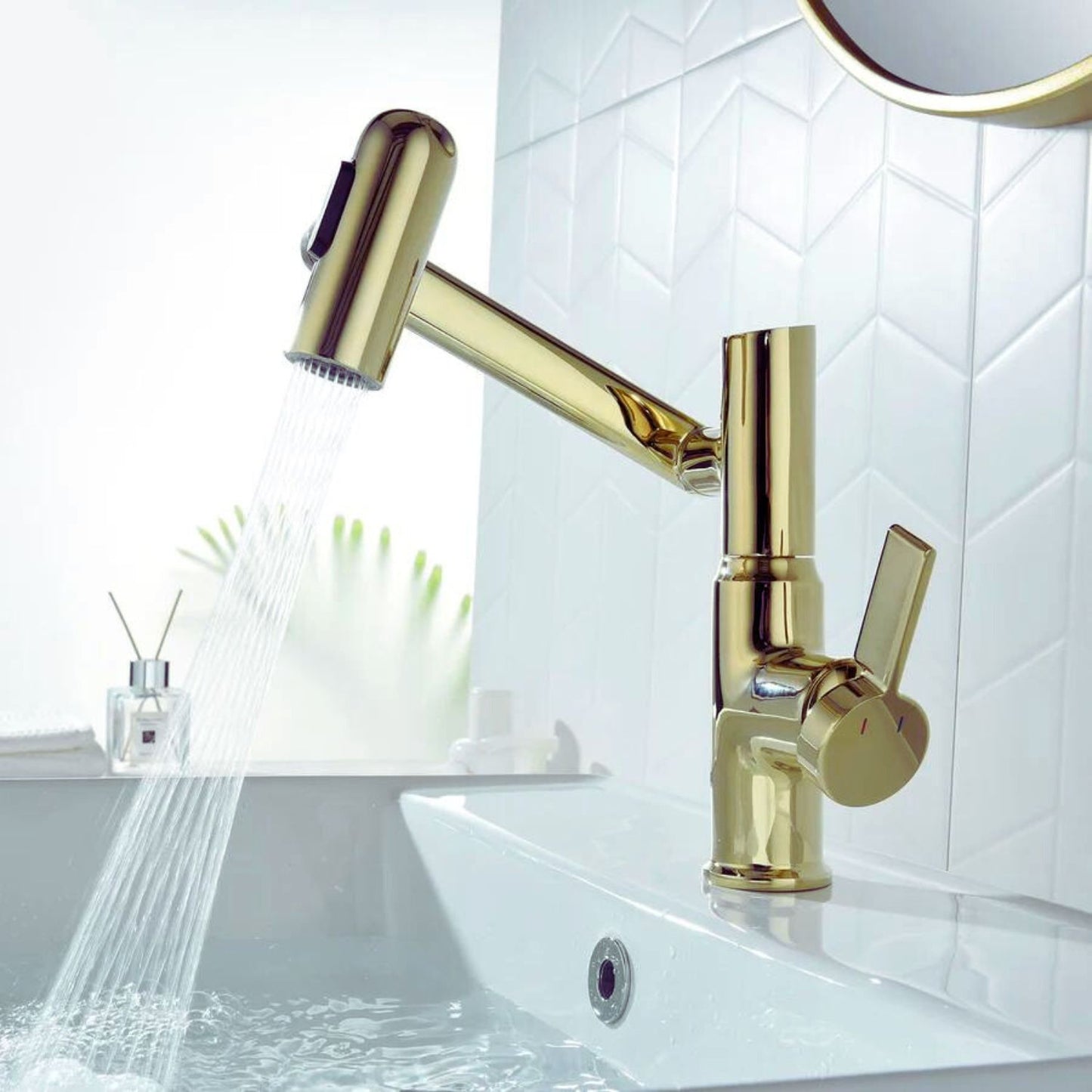 Dowler Single-Hole Waterfall Bathroom Faucet with Temperature Display-BF2403