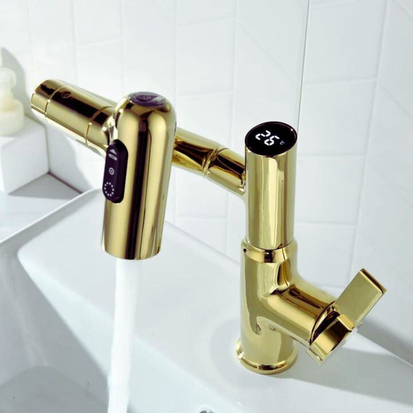 Dowler Single-Hole Waterfall Bathroom Faucet with Temperature Display-BF2403