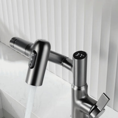 Dowler Single-Hole Waterfall Bathroom Faucet with Temperature Display-BF2403