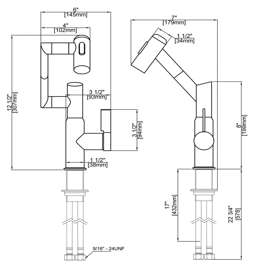 Dowler Single-Hole Waterfall Bathroom Faucet with Temperature Display-BF2403