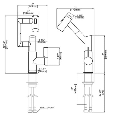 Dowler Single-Hole Waterfall Bathroom Faucet with Temperature Display-BF2403