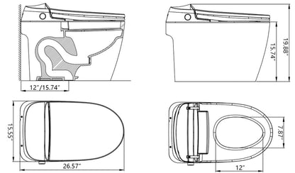 Dowler Automatic Self Clean One-Piece Smart Toilet-ST2402